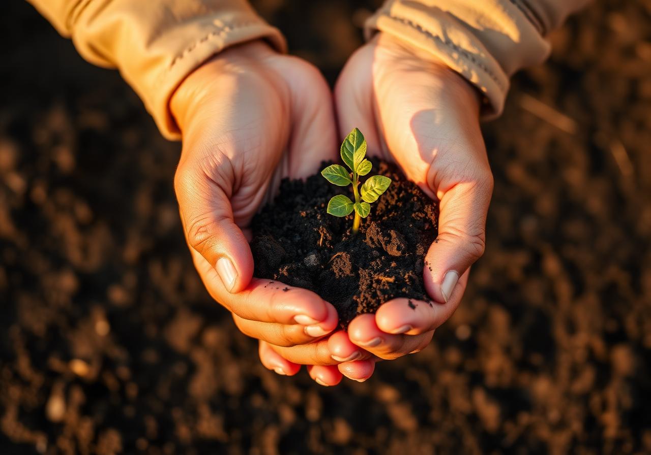 Farmer holding fresh produce from donated fertilizer